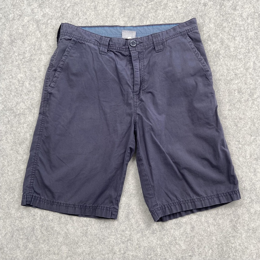 Columbia Shorts Mens 32 (30x9) Blue Chino Flat Front Cotton Canvas Casual